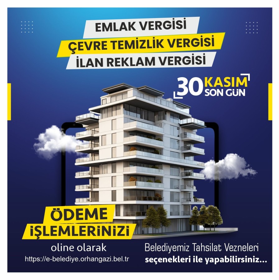2024 EMLAK, ÇEVRE TEMİZLİK, İLAN VE REKLAM VERGİSİ