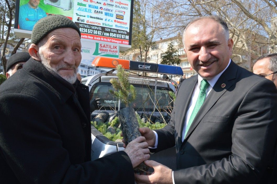 Başkan Cumhuriyet Alanı'nda Fidan Dağıttı 