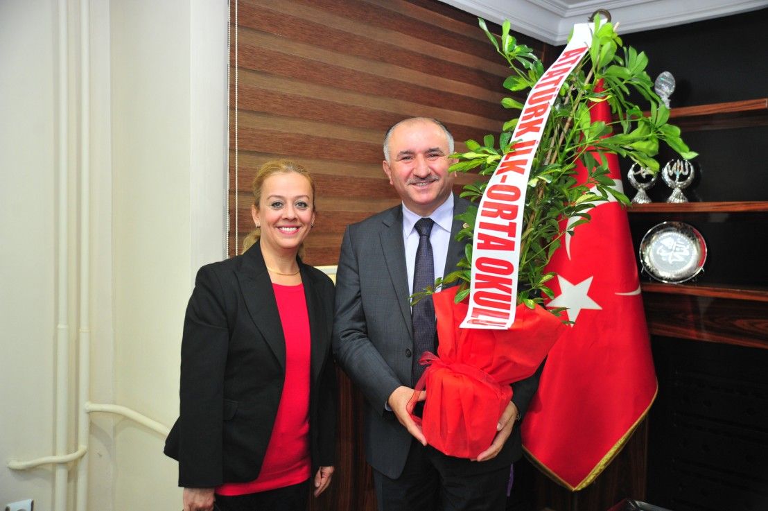 ATATÜRK İLK VE ORTA OKULU BAŞKANI ZİYARET ETTİ 