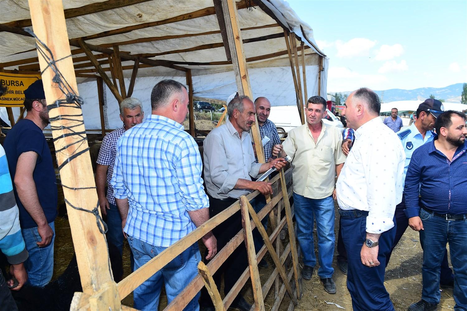 BAŞKAN ÇAĞLAYAN KURBAN PAZARINI ZİYARET ETTİ 