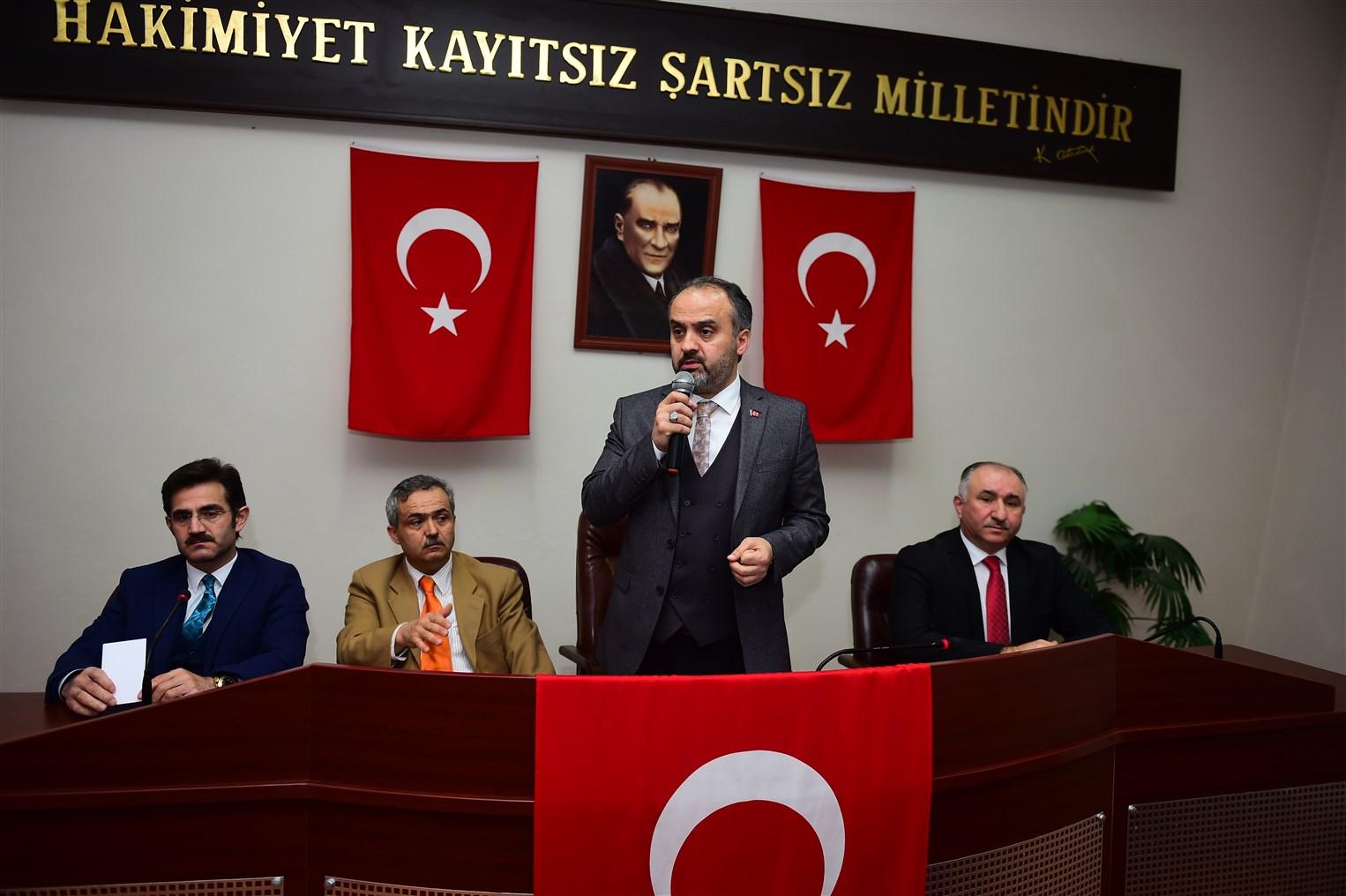 BAŞKAN ÇAĞLAYAN BÜYÜKŞEHİR BELEDİYE BAŞKANI ALİNUR AKTAŞ’I ORHANGAZİ’DE AĞIRLADI 