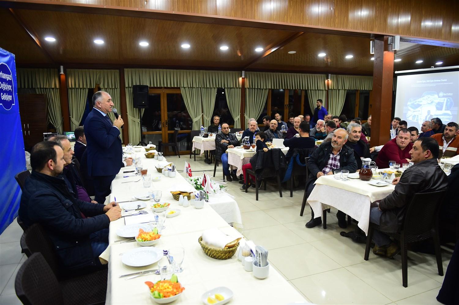 BAŞKAN ÇAĞLAYAN ŞEHİRİÇİ MİNİBÜSÇÜLERİ İLE BULUŞTU 