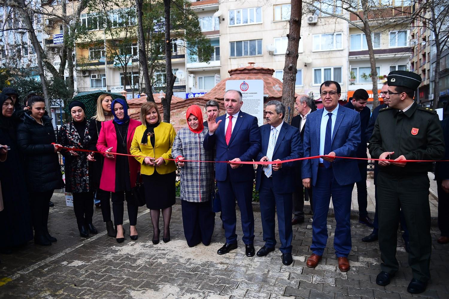 RESTORASYONU TAMAMLANAN TARİHİ HAMAMIN AÇILIŞI YAPILDI KADINLARIN KULLANIMINA SUNULDU 