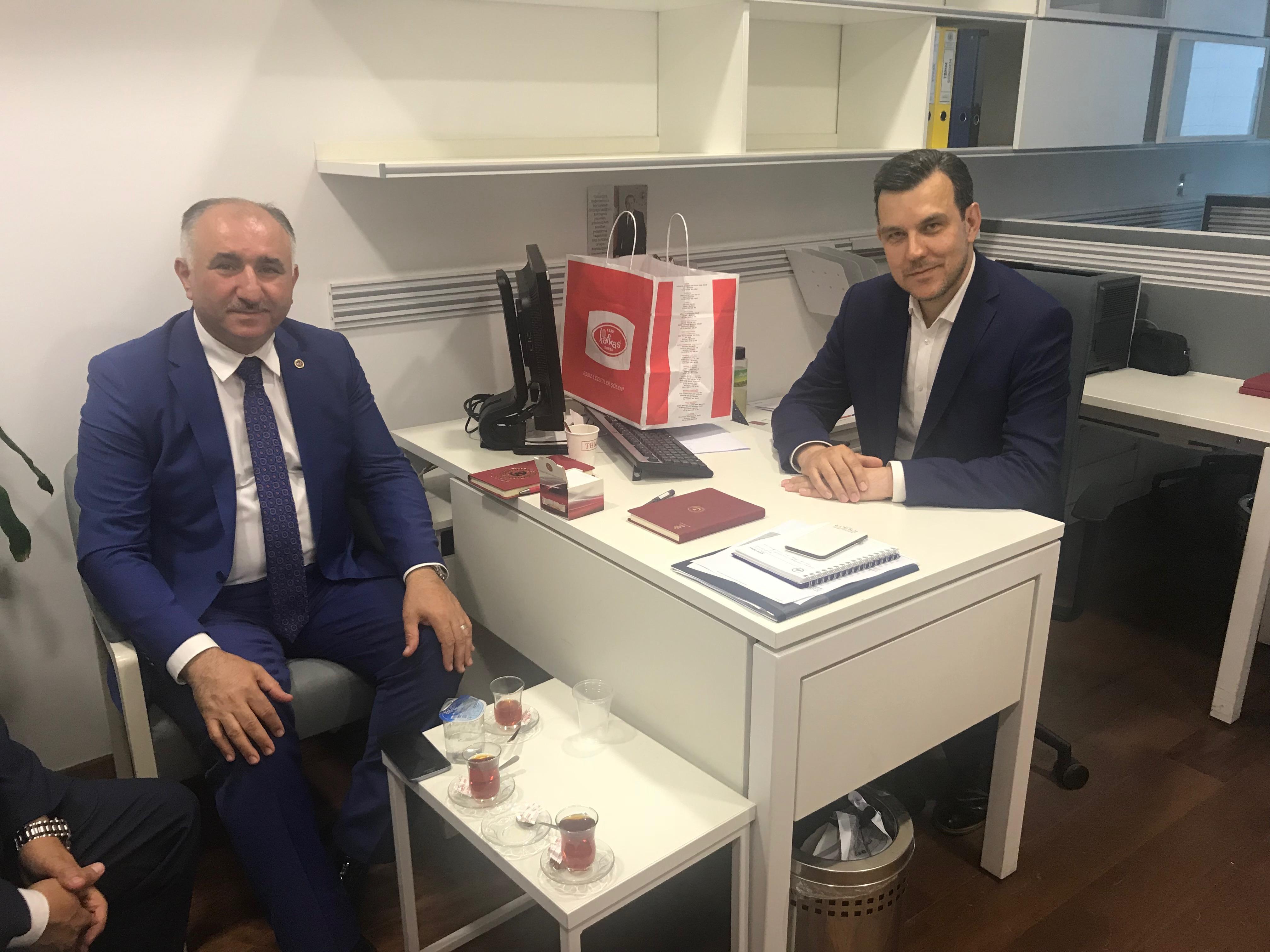 BAŞKAN ÇAĞLAYAN’DAN MİLLETVEKİLİ MUSTAFA ESGİN’E HAYIRLI OLSUN ZİYARETİ 