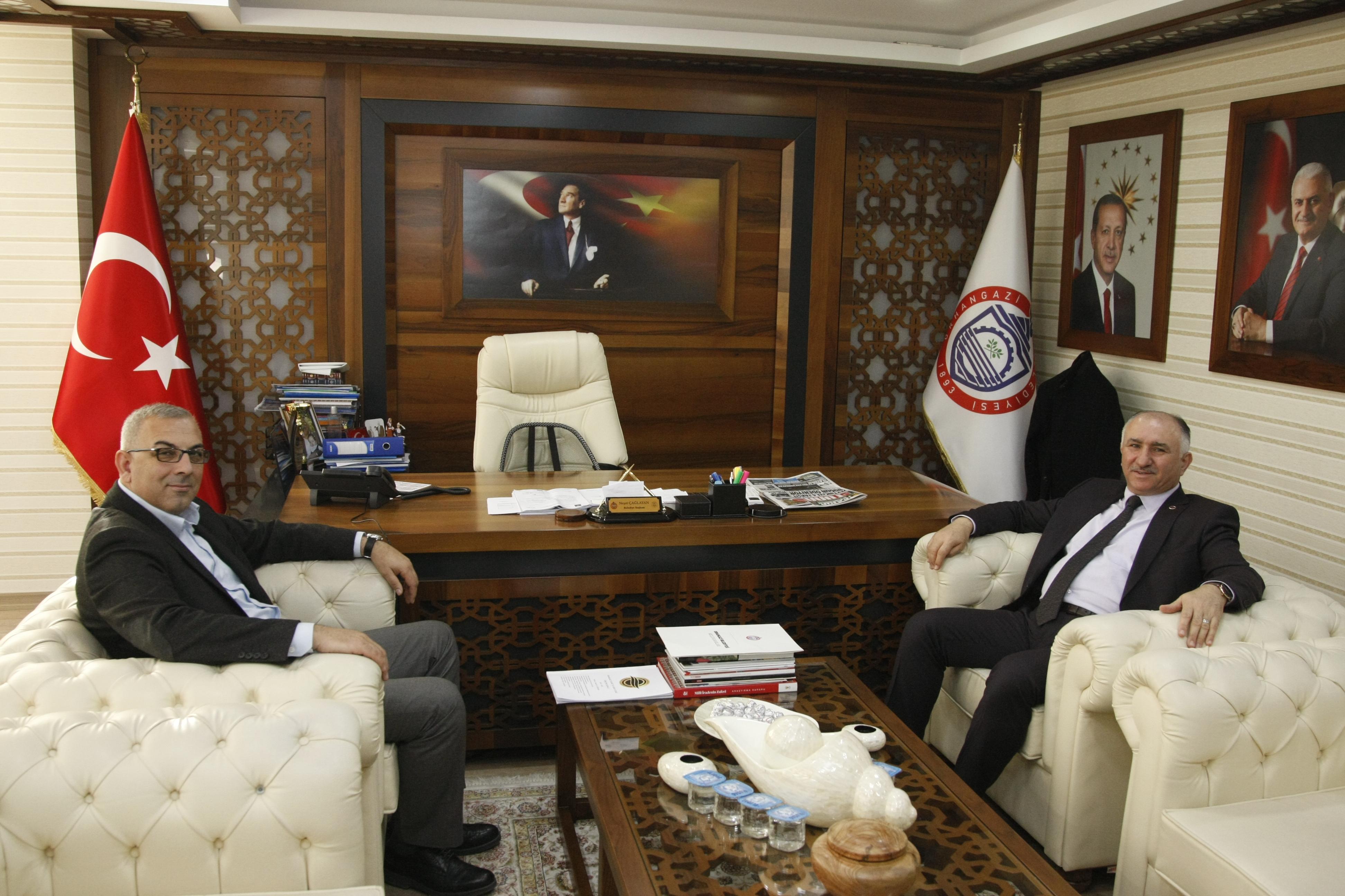 BAŞKAN ÇAĞLAYAN, OTSO YÖNETİM KURULU BAŞKANI EROL HATIRLI'YI AĞIRLADI 