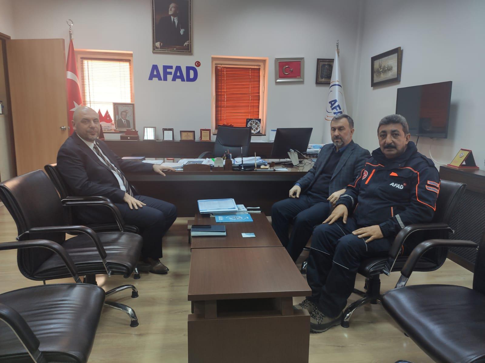 BAŞKAN AYDIN İL AFET MÜDÜRÜNÜ ZİYARET ETTİ 