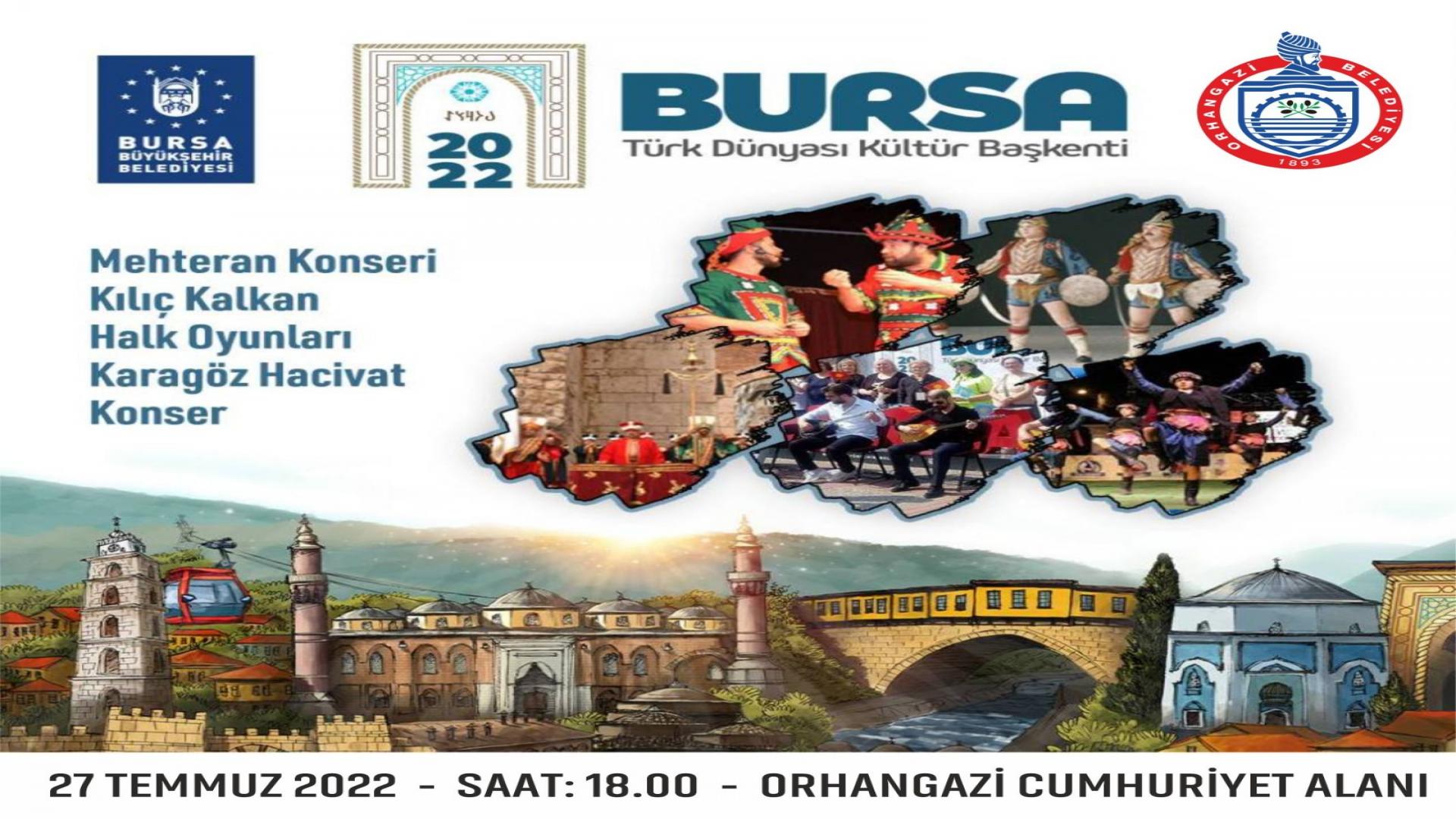 Cumhuriyet Meydanında Bursa Türk Dünyası Kültür Başkenti etkinlikleri