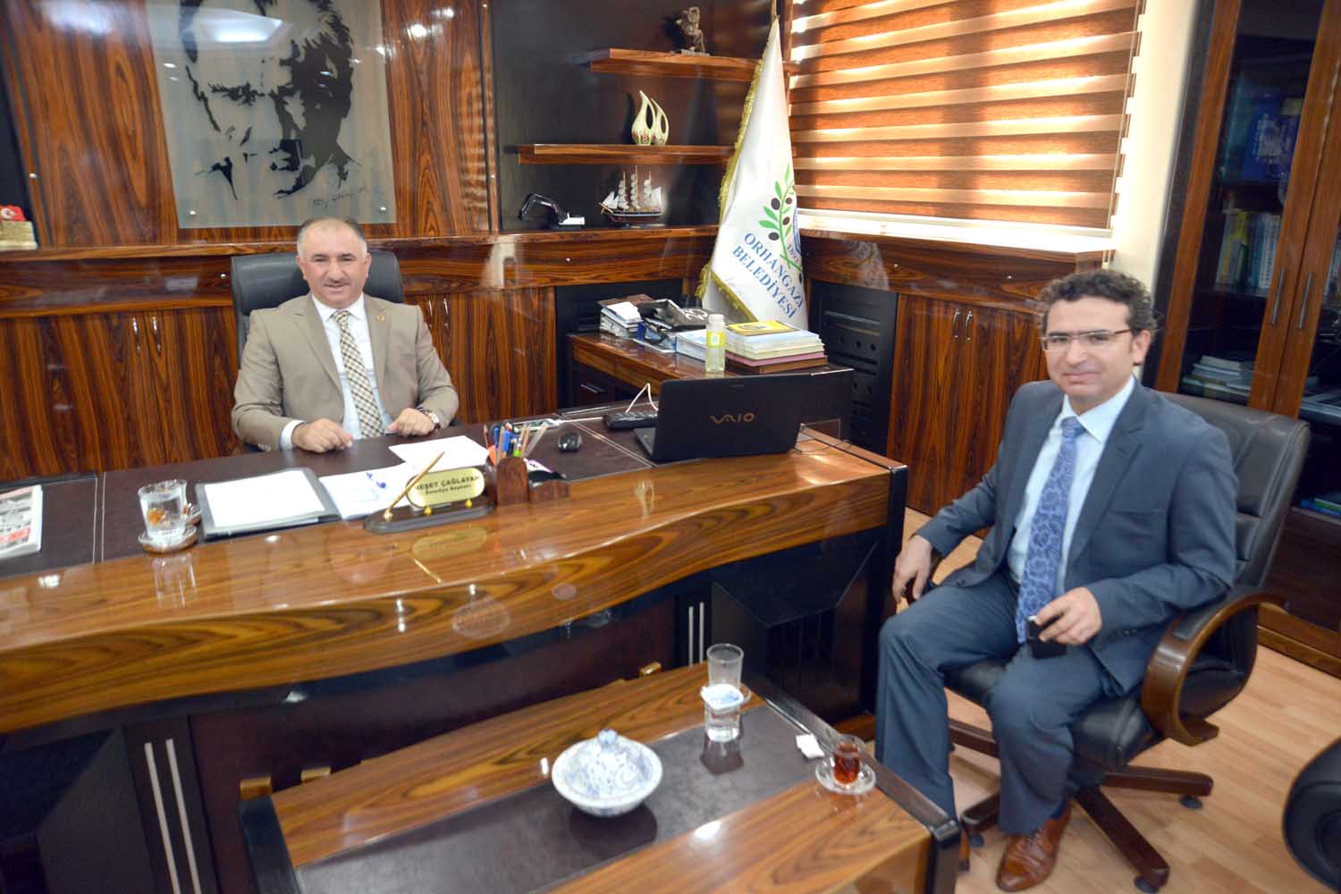 Bassavci Belediye Baskani Neset Çaglayan’i Ziyaret Etti 