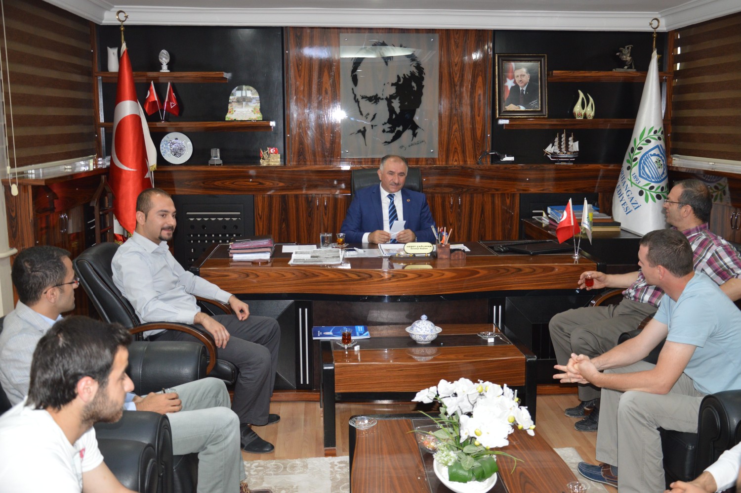 Proje Destek Ekibi Belediye Baskani Neset Çaglayan’i Makaminda Ziyaret Etti 