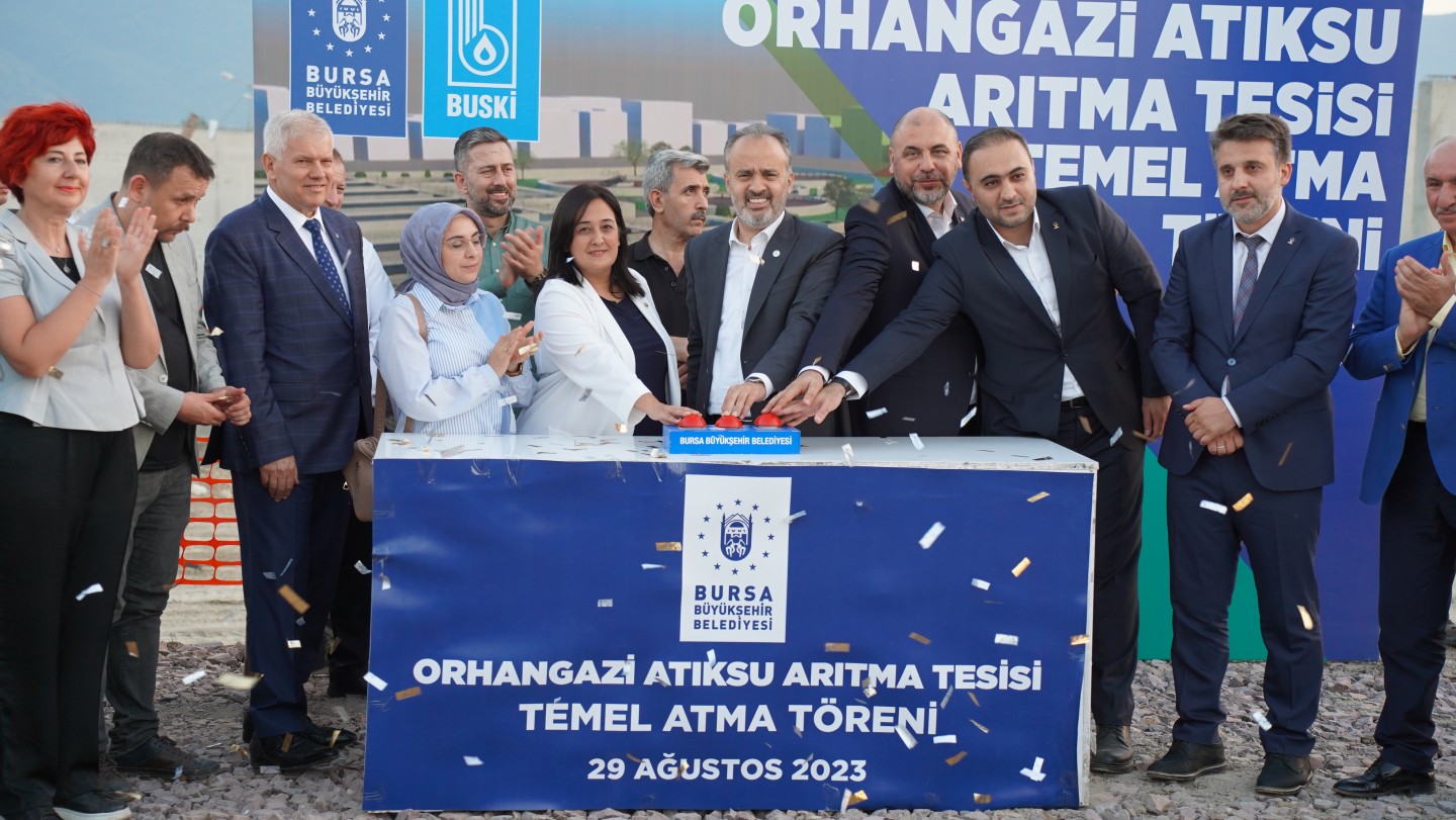 Orhangazi’nin İleri Biyolojik Atık Su Arıtma Tesisinin Kapasitesini Üç Kat attıracak Tesisin temeli atıldı